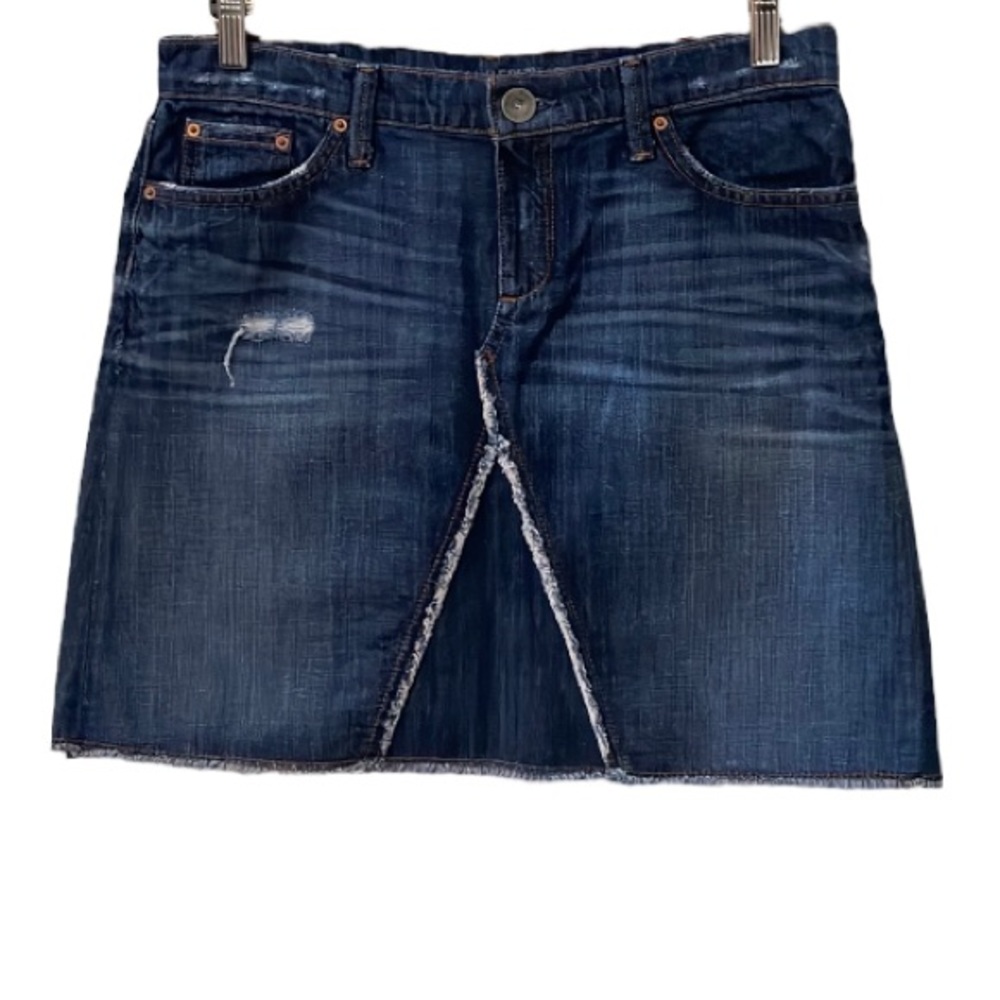 Banana Republic Distressed Y2K Denim Jean Skirt with Insert Size 27P